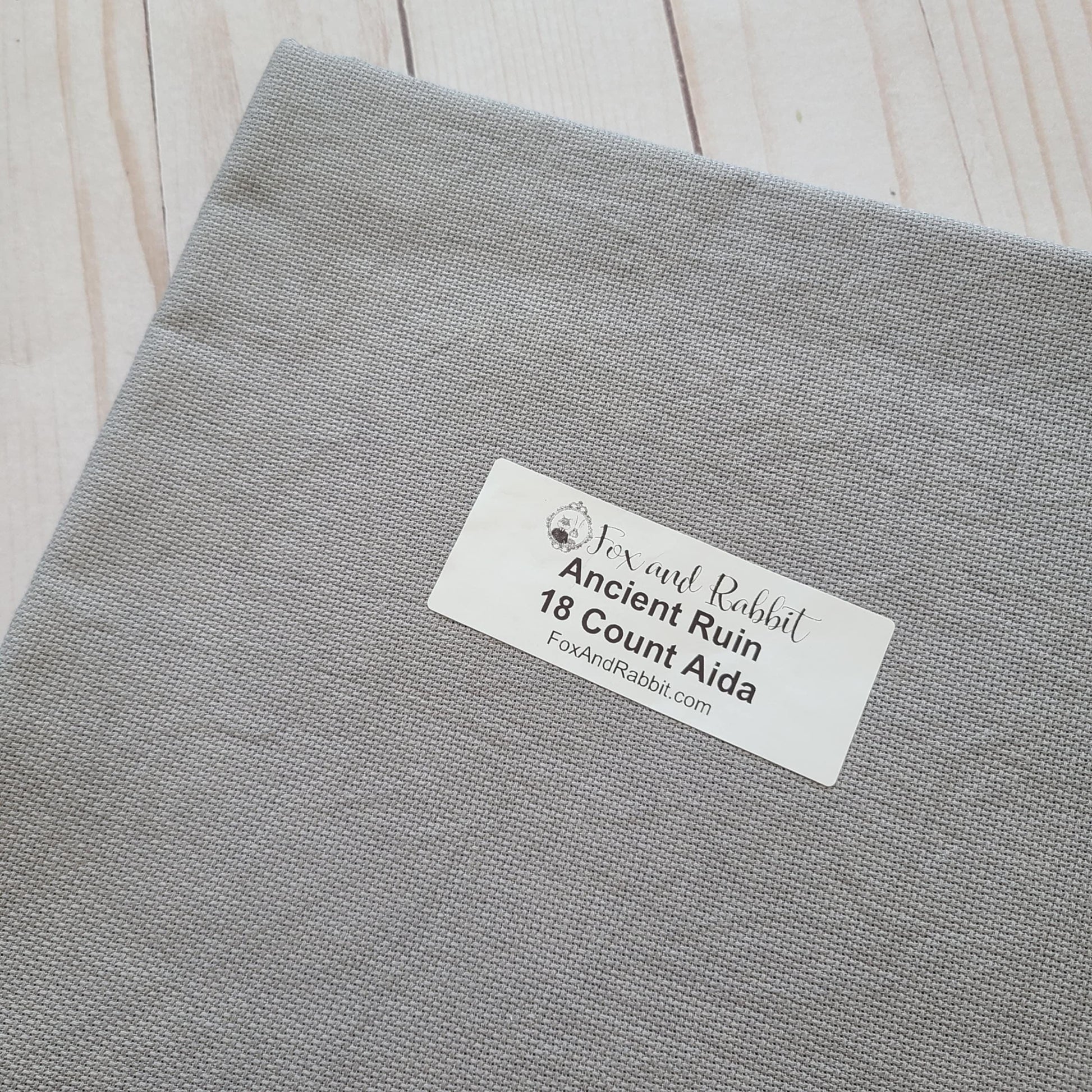 Fox and Rabbit Hand Dyed Aida Ancient Ruin 18 count Fat Quarter