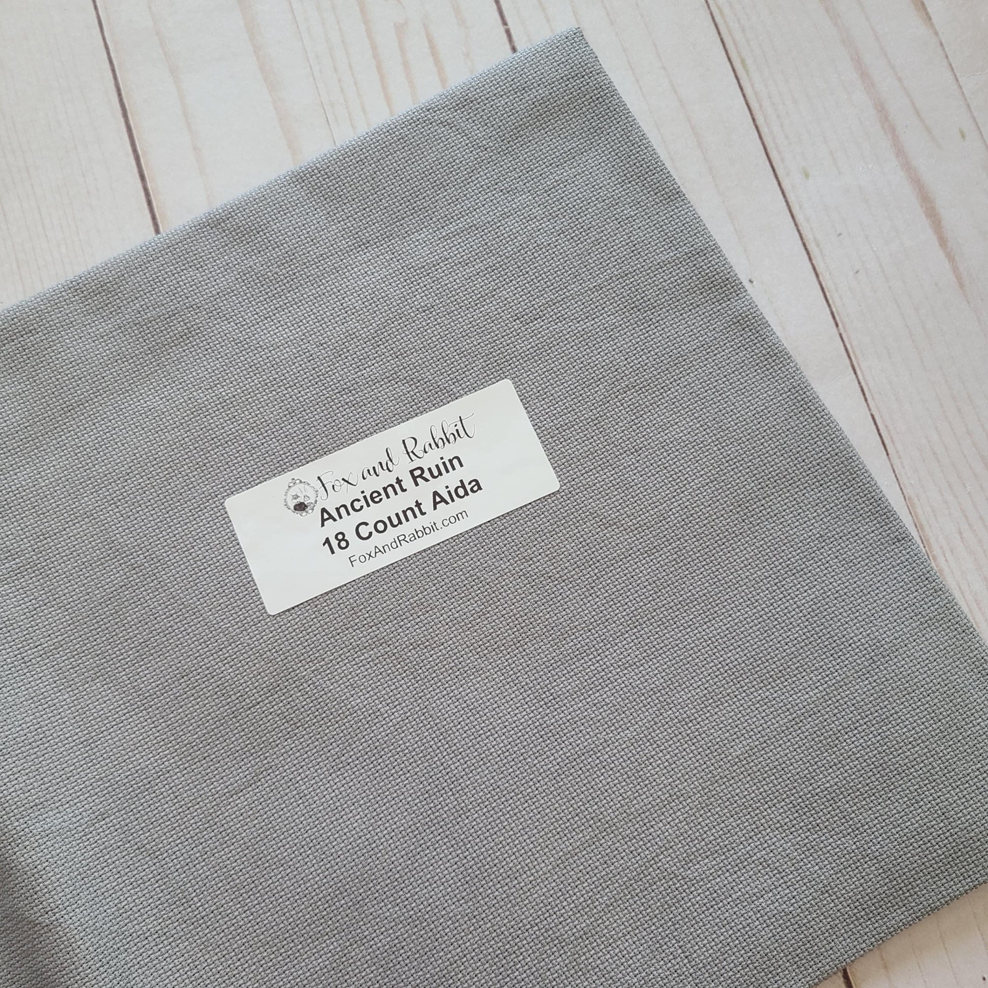 Fox and Rabbit Hand Dyed Aida Ancient Ruin 18 count Fat Quarter