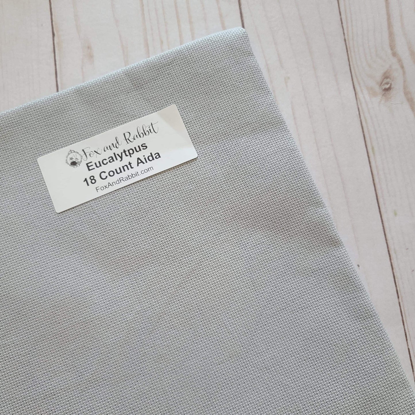 Fox and Rabbit Hand Dyed Aida Eucalyptus 18 count Fat Quarter