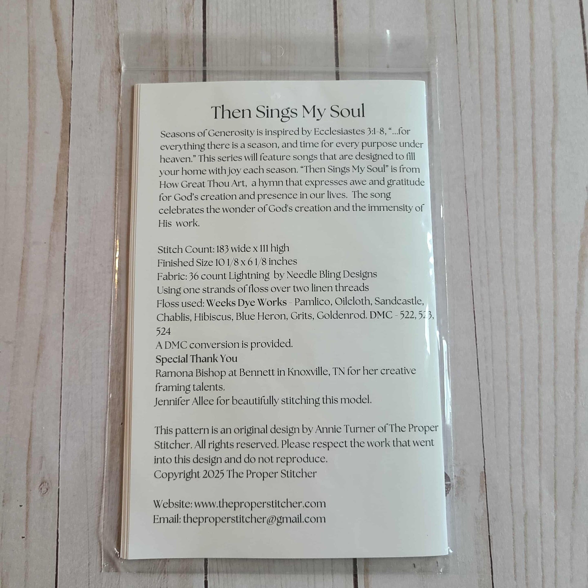 Then Sings My Soul The Proper Stitcher Cross Stitch Pattern