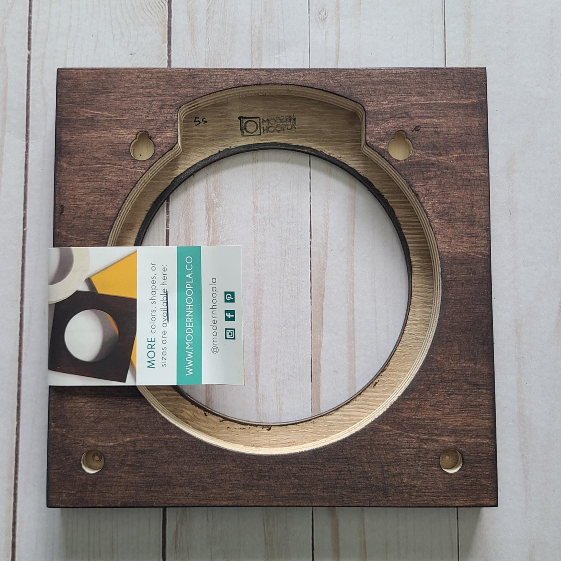 Modern Embroidery Hoop Frame For 5" Hoops Dark Walnut