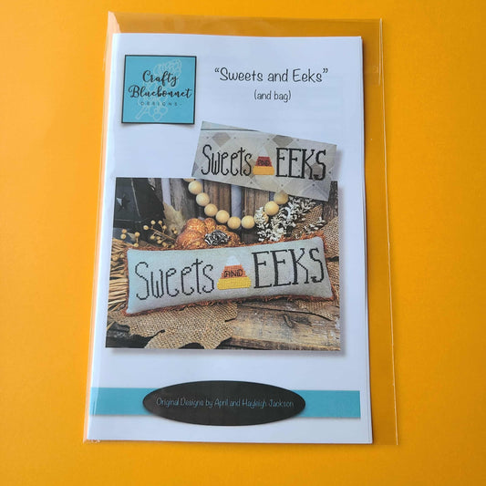 Sweets and Eeks by Crafty Bluebonnet Designs cross stitch pattern and bag pattern