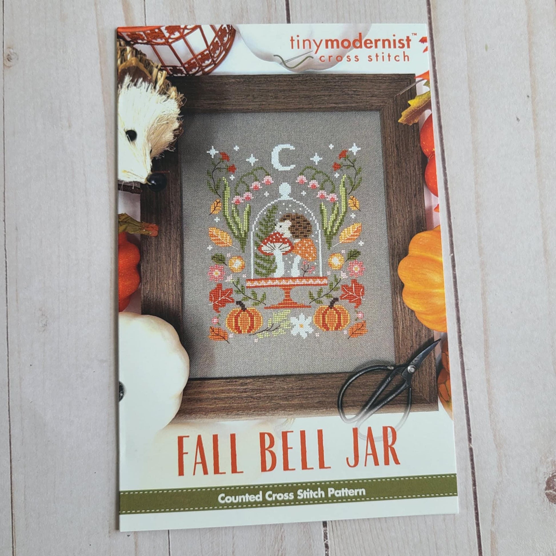 Fall Bell Jar Cross Stitch Pattern Tiny Modernist Cross Stitch Pattern