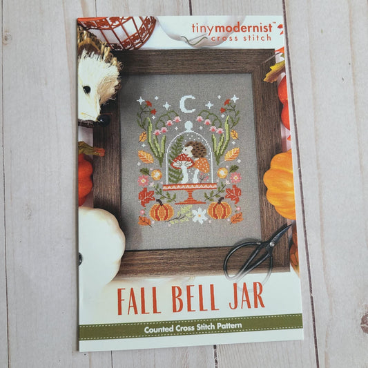 Fall Bell Jar Cross Stitch Pattern Tiny Modernist Cross Stitch Pattern