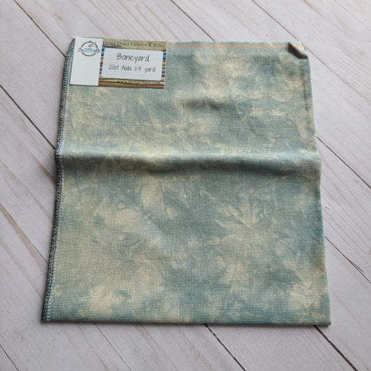 BeStitchMe Hand Dyed Halloween Boneyard Fabric Aida 20 count 1/4 yard