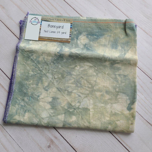 BeStitchMe Hand Dyed Halloween Boneyard Fabric 36 ct Linen 1/4 yard