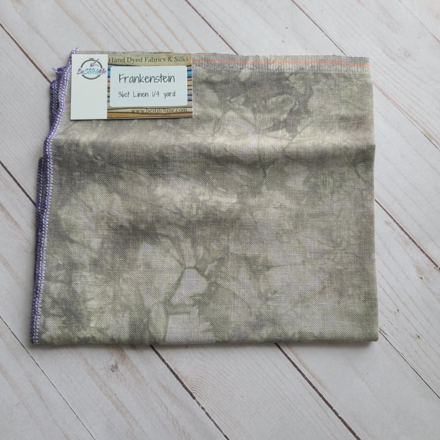 BeStitchMe Hand Dyed Halloween Frankenstein Fabric 36 ct Linen 1/4 yard