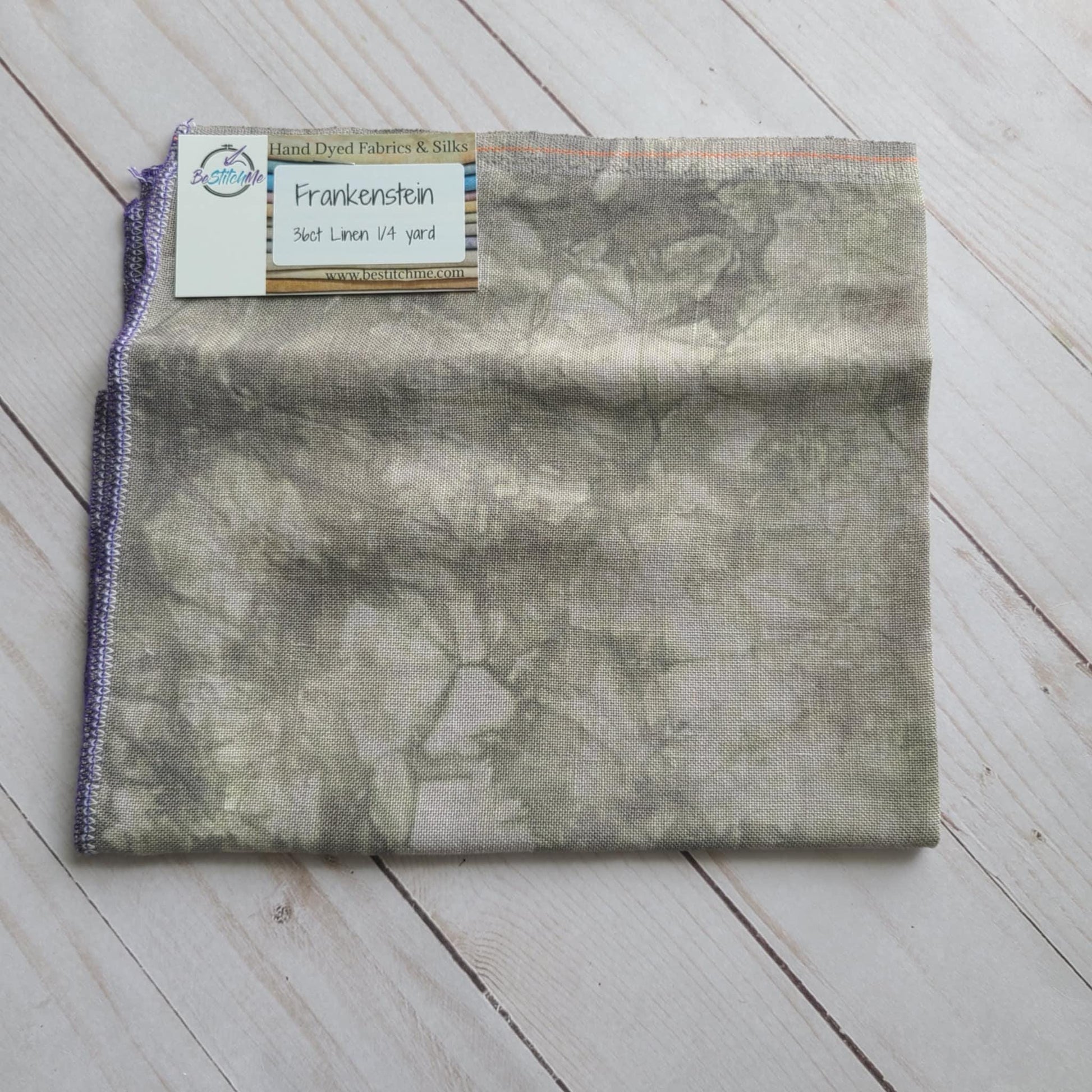 BeStitchMe Hand Dyed Halloween Frankenstein Fabric 36 ct Linen 1/4 yard