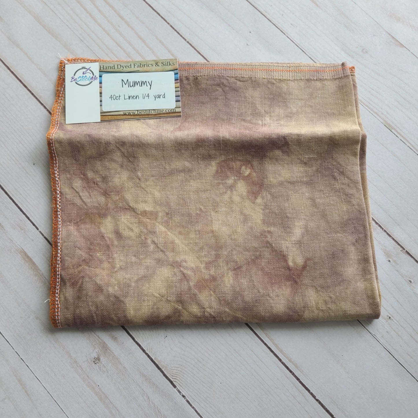 BeStitchMe Hand Dyed Halloween Mummy Fabric 40 ct Linen 1/4 yard