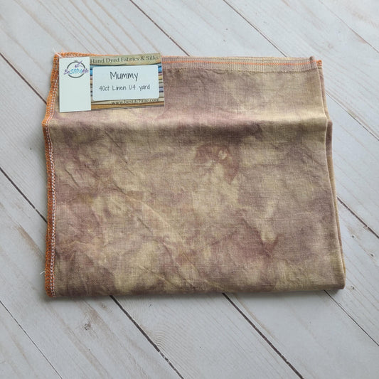 BeStitchMe Hand Dyed Halloween Mummy Fabric 40 ct Linen 1/4 yard