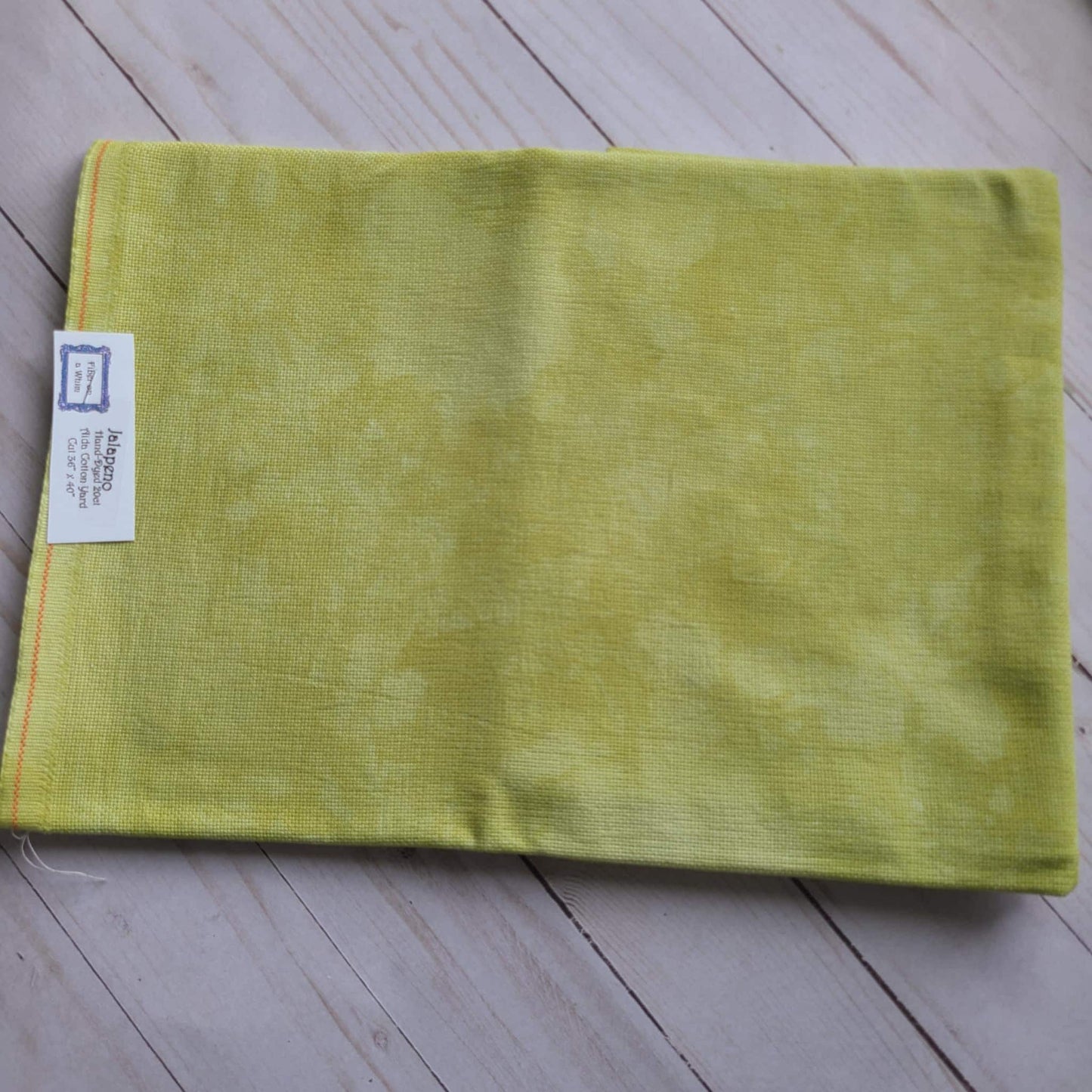 Fiber on a Whim Hand Dyed 20 count Jalapeno aida fabric fat quarter 18 x 20