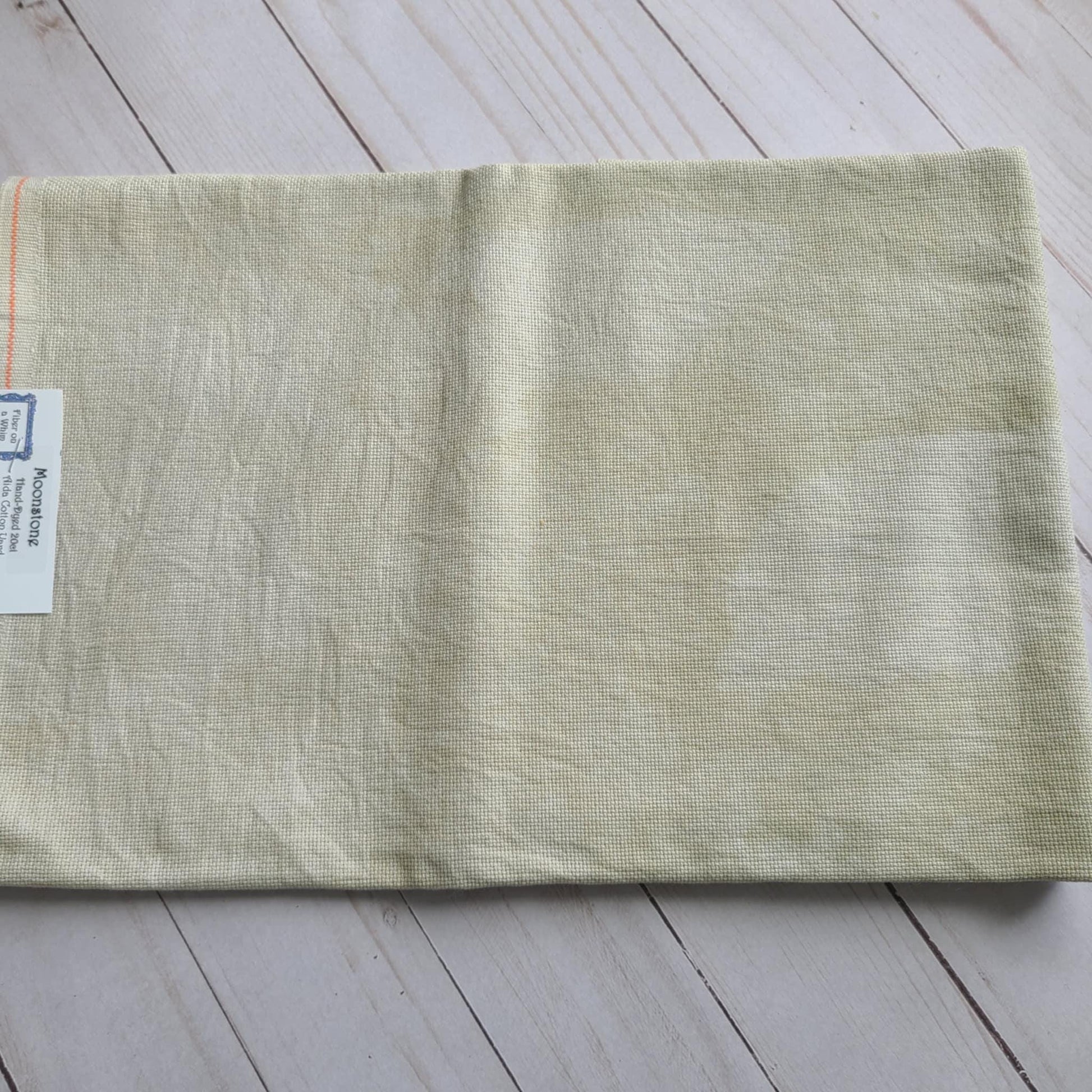 Fiber on a Whim Hand Dyed 20 count Moonstone aida fabric fat quarter 18 x 20
