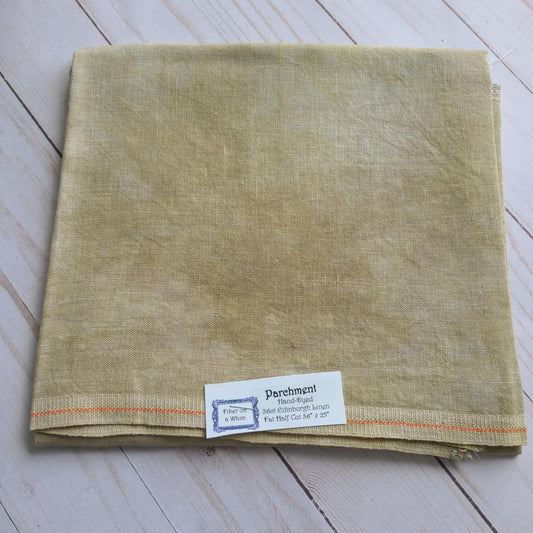 Fiber on a Whim Hand Dyed 36 count Parchment Linen fabric fat quarter 18 x 25