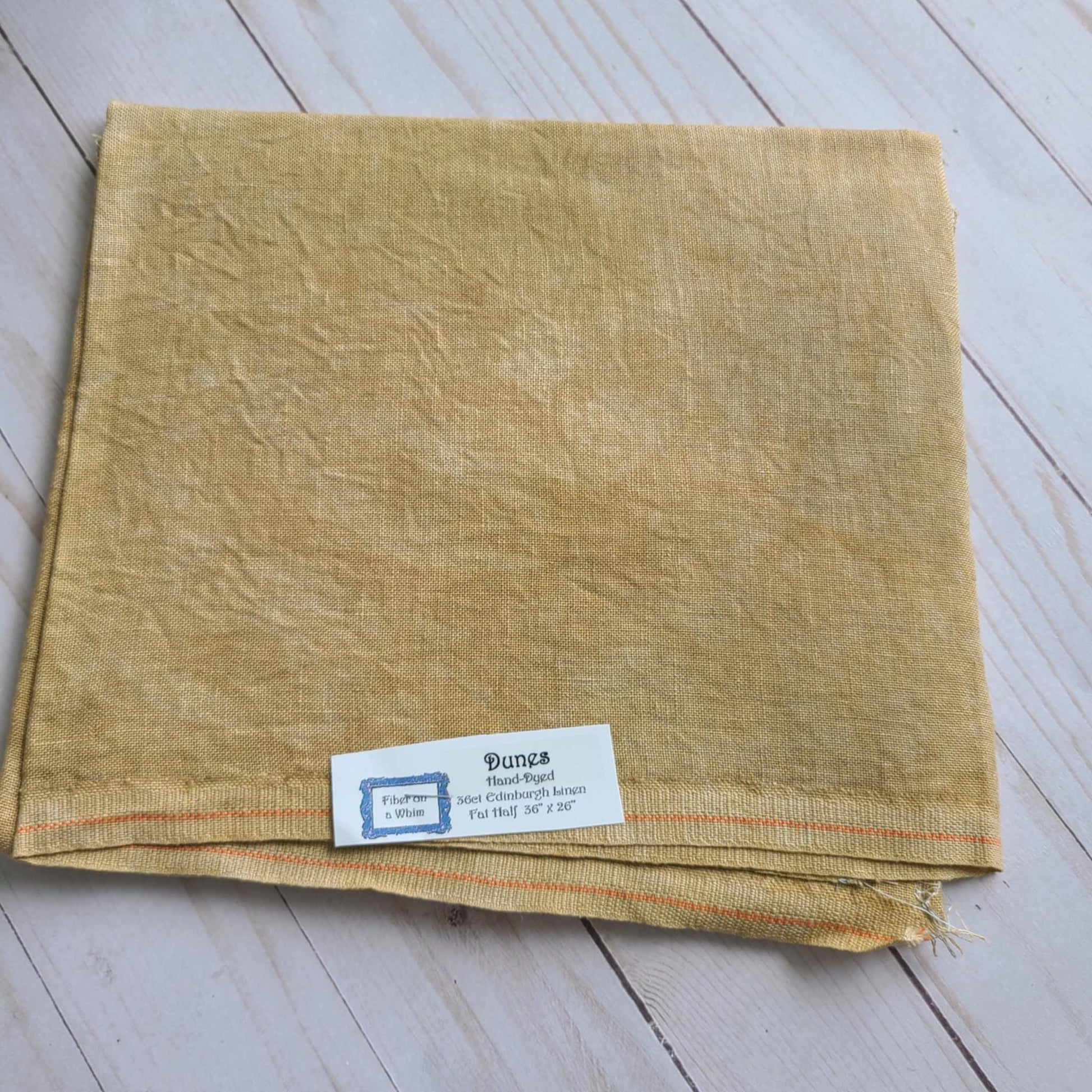 Fiber on a Whim Hand Dyed 36 count Dunes Linen fabric fat quarter 18 x 25