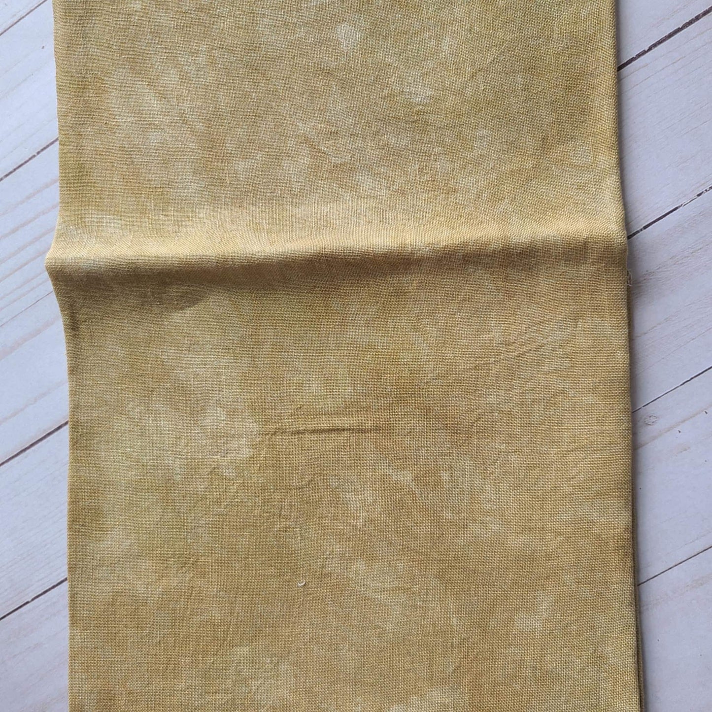 Fiber on a Whim Hand Dyed 36 count Old Gold Linen fabric fat quarter 18 x 25