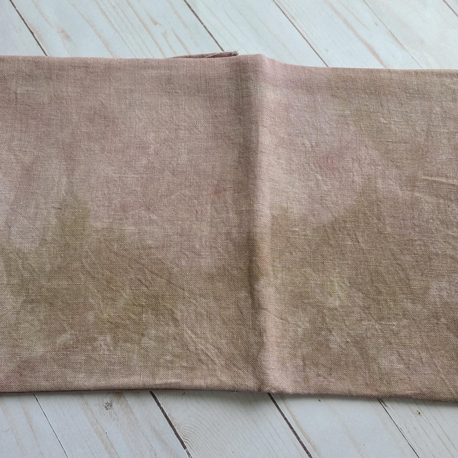 Fiber on a Whim Hand Dyed 36 count Cocoa Linen fabric fat quarter 18 x 25