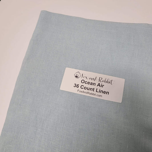 Fox and Rabbit Hand Dyed linen Ocean Air 36 count linen Fat Quarter