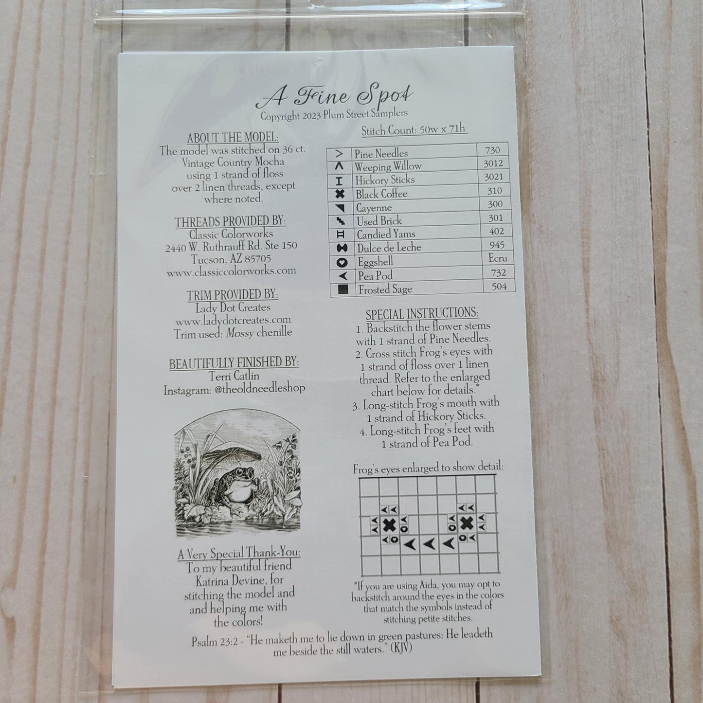 A Fine Spot Cross Stitch Pattern chart from Plum Street Samplers