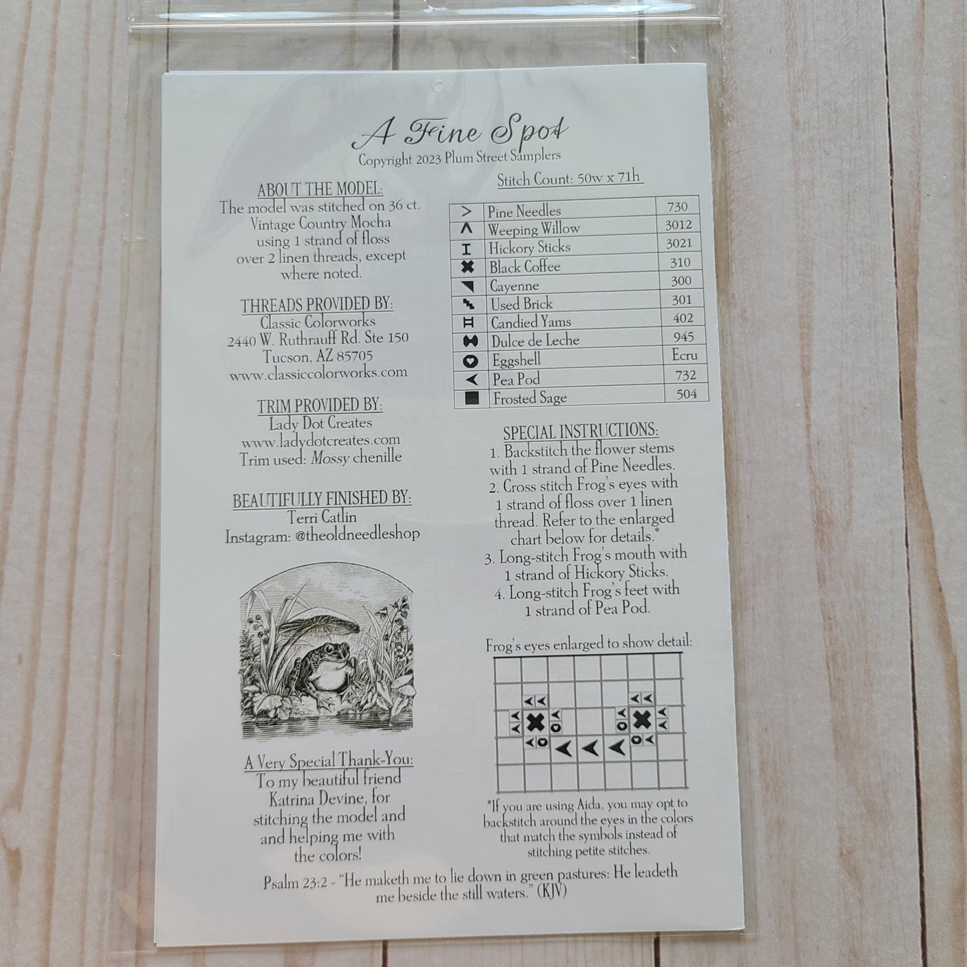 A Fine Spot Cross Stitch Pattern chart from Plum Street Samplers