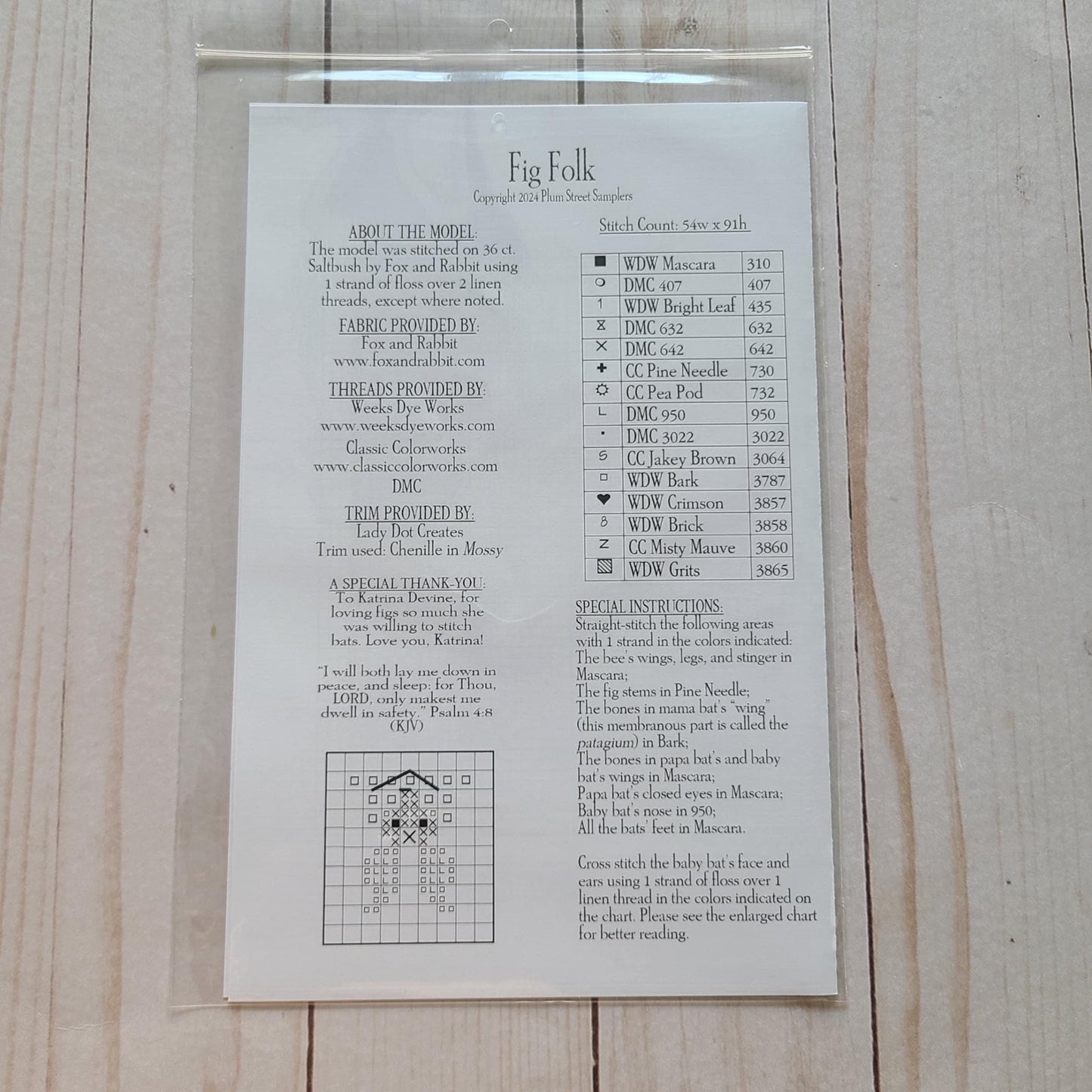 Fig Folk Cross Stitch Pattern chart from Plum Street Samplers