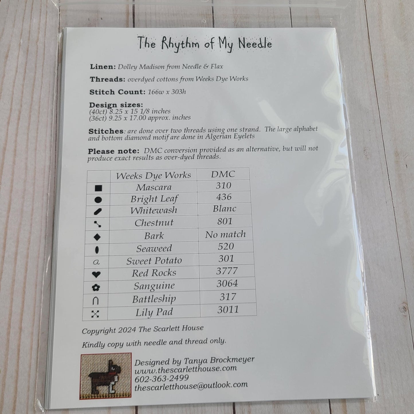 The Rhythm of My Needle cross stitch pattern by The Scarlett House