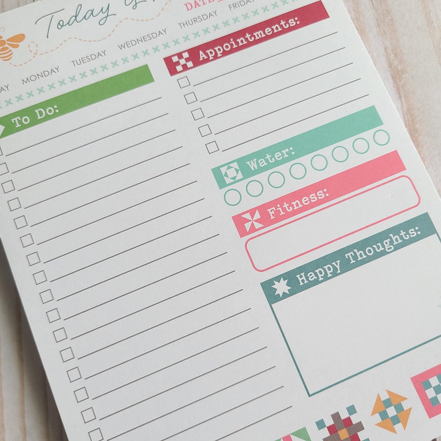 Today is the Day notepad Lori holt for Its Sew Emma