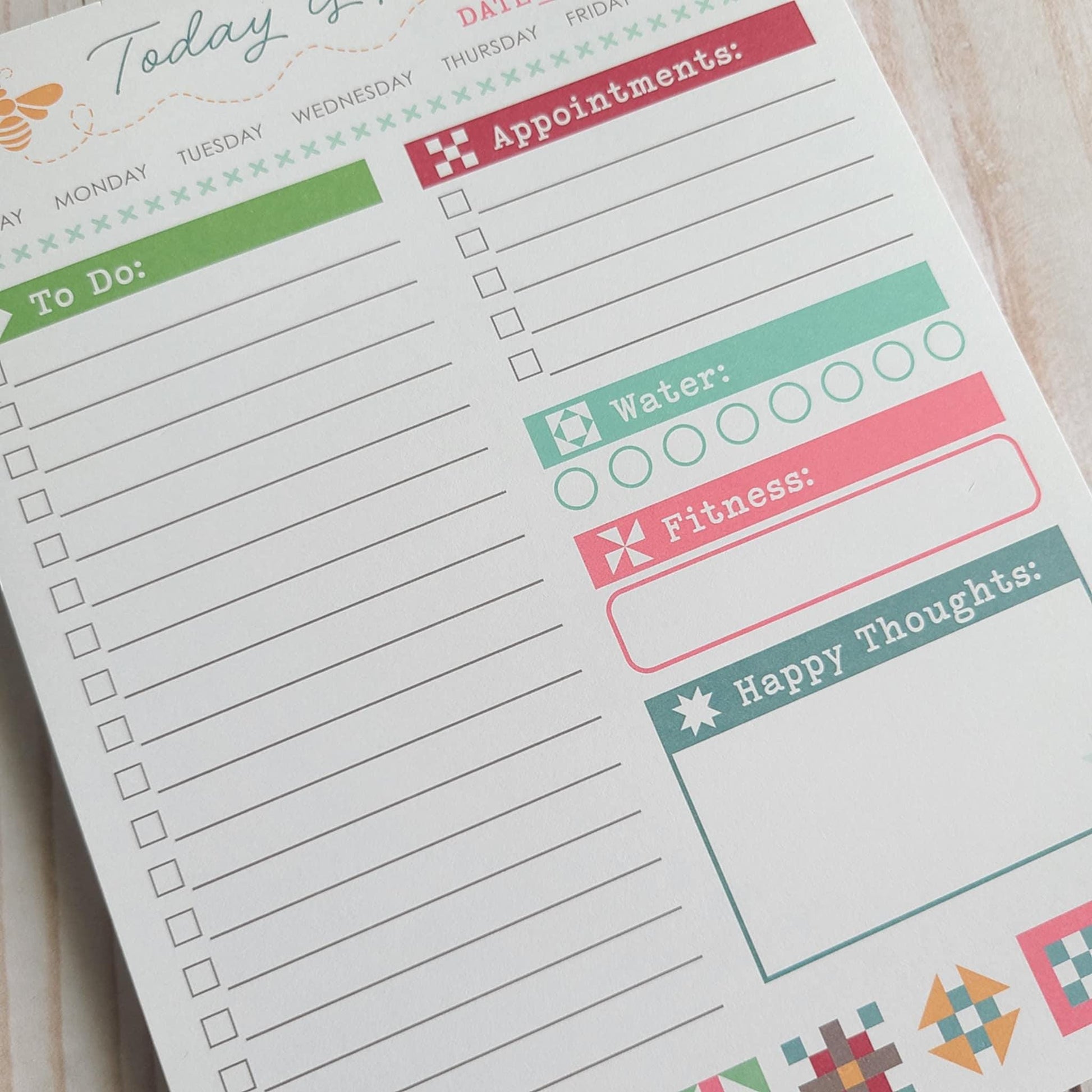 Today is the Day notepad Lori holt for Its Sew Emma