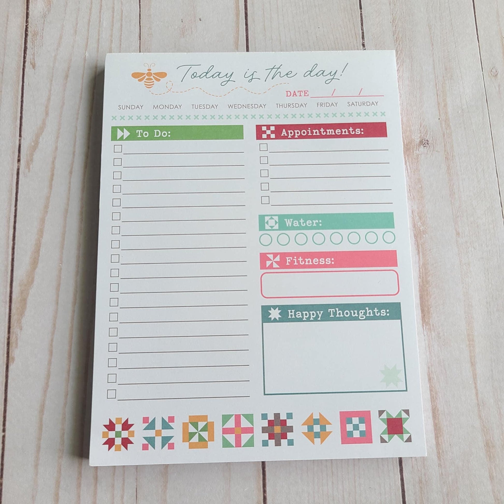 Today is the Day notepad Lori holt for Its Sew Emma