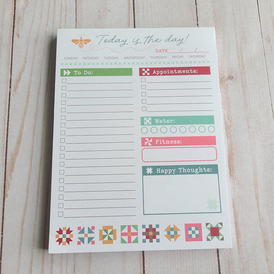 Today is the Day notepad Lori holt for Its Sew Emma
