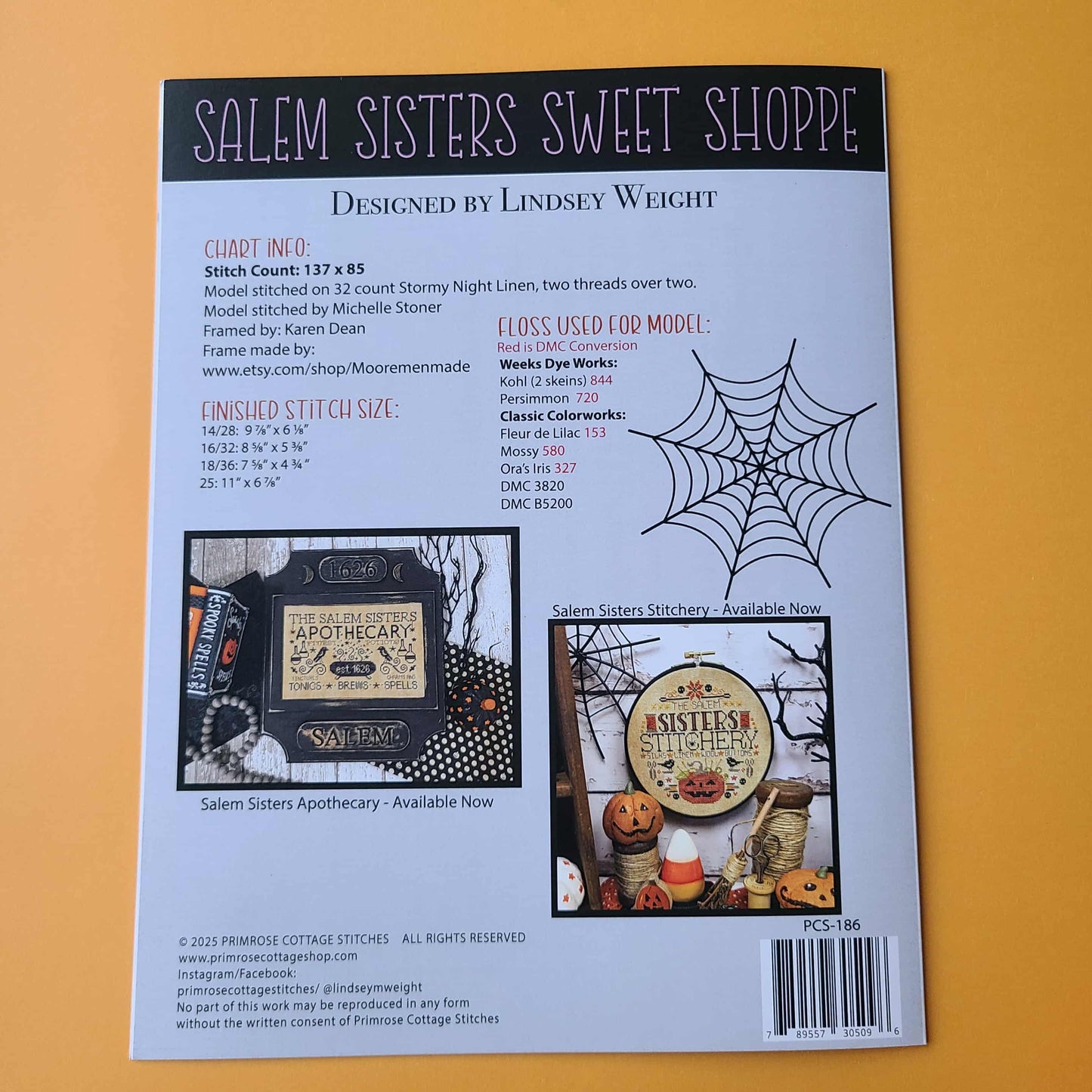 Salem Sisters Sweet Shoppe Cross Stitch by Lindsey Weight of Primrose Cottage Stitches - Paper Pattern