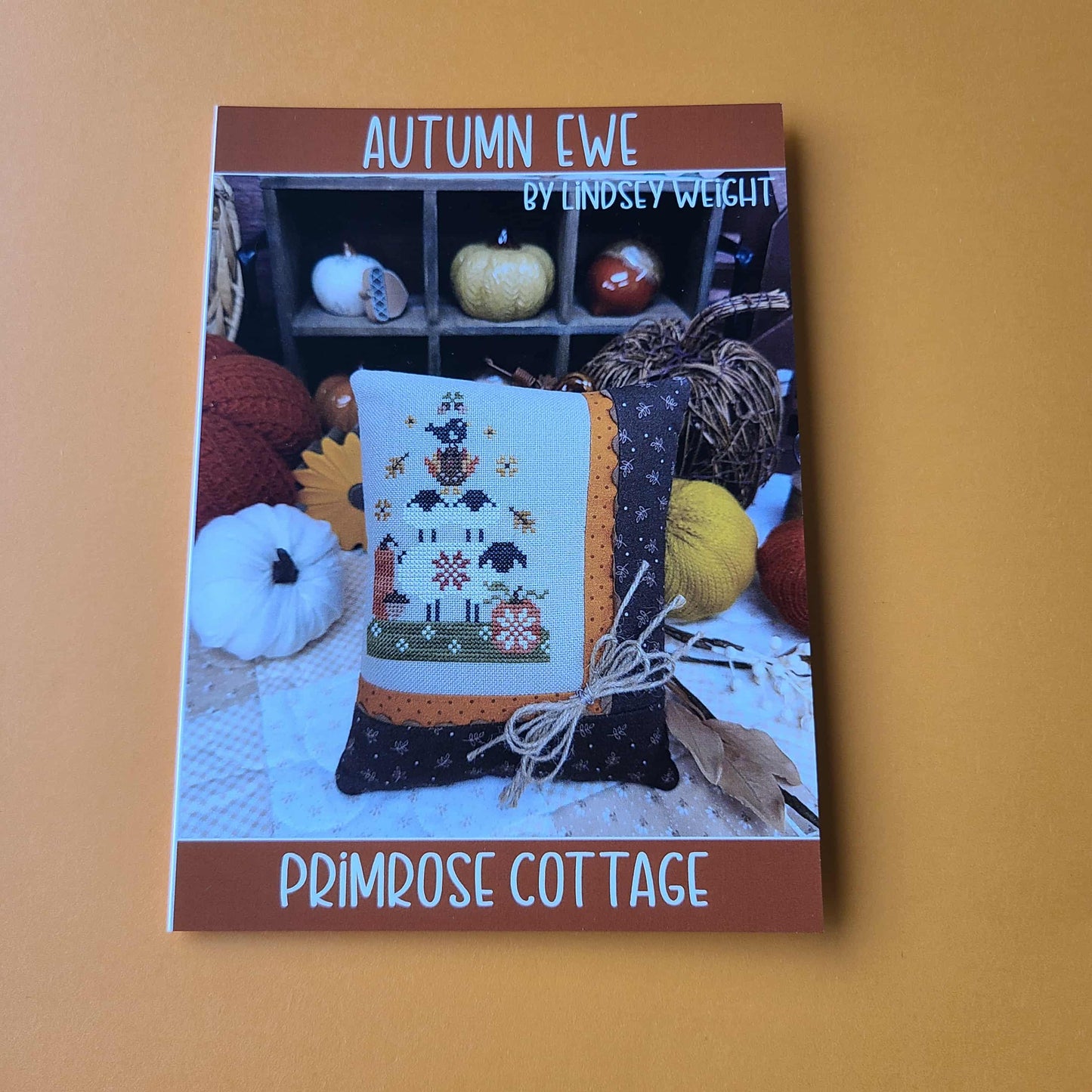 Autumn Ewe Cross Stitch by Lindsey Weight of Primrose Cottage - Paper Pattern