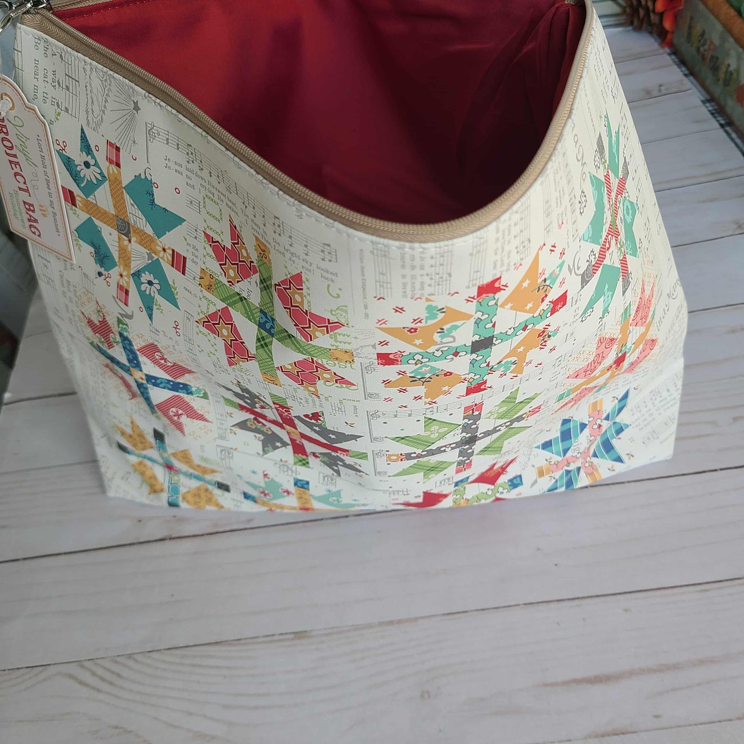 Lori Holt Home Town Holiday Vinyl Project Bag