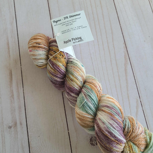 Apple Picking Thyme - DK Shimmer Yarn by Wild Sage Wool