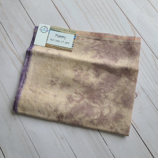 BeStitchMe Hand Dyed Halloween Mummy Fabric 36 ct Linen 1/4 yard