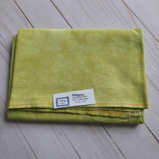 Fiber on a Whim Hand Dyed 20 count Jalapeno aida fabric fat quarter 18 x 20