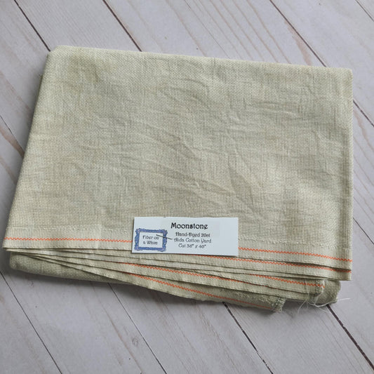 Fiber on a Whim Hand Dyed 20 count Moonstone aida fabric fat quarter 18 x 20