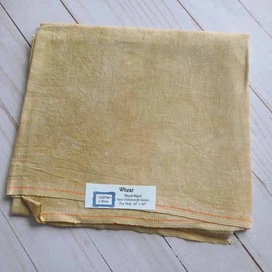 Fiber on a Whim Hand Dyed 36 count Wheat Linen fabric fat quarter 18 x 25