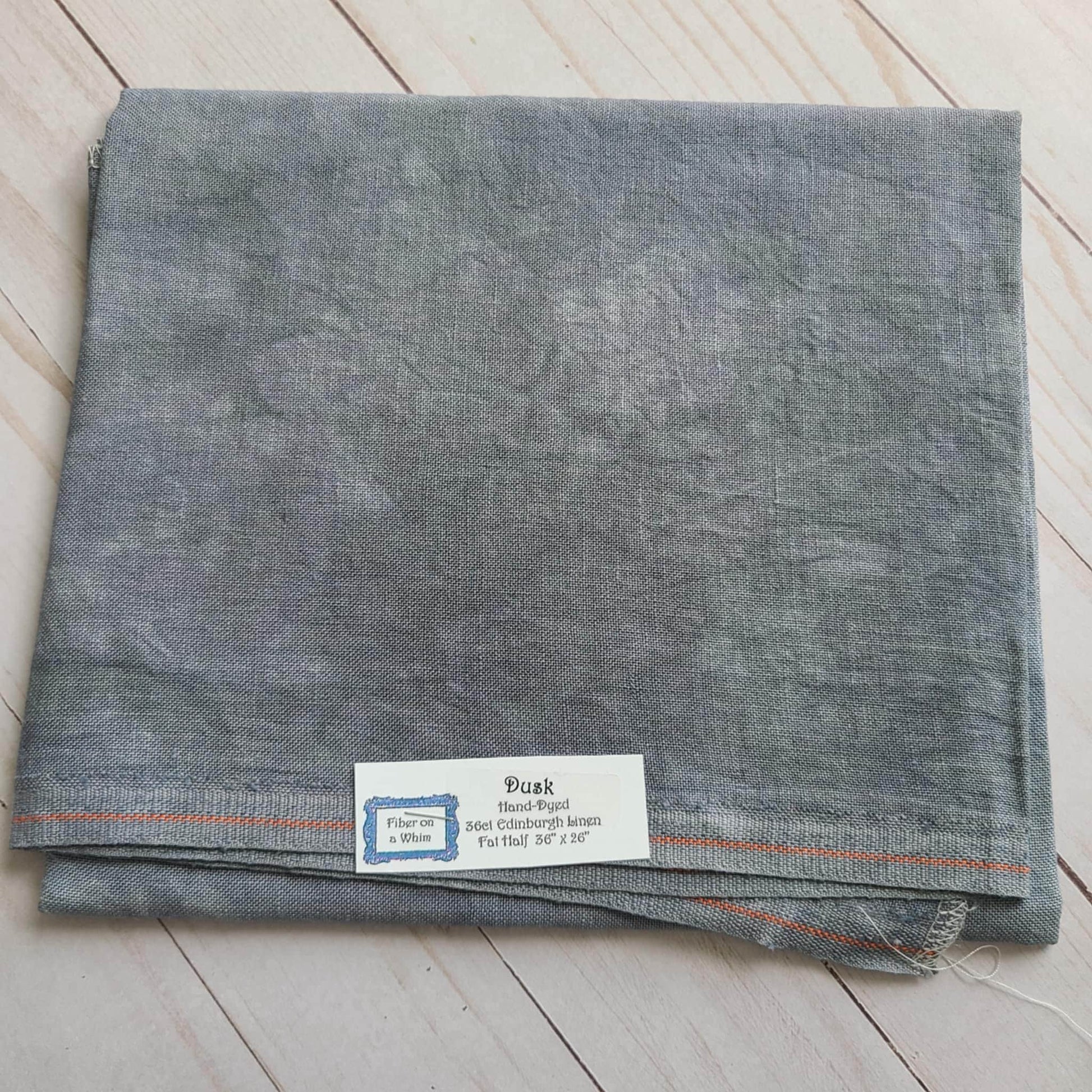 Fiber on a Whim Hand Dyed 36 count Dusk Linen fabric fat quarter 18 x 25