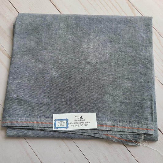 Fiber on a Whim Hand Dyed 36 count Dusk Linen fabric fat quarter 18 x 25