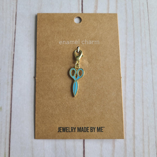 Charm Scissor enamal charm Zipper Pulls by Moda jewelry made by me