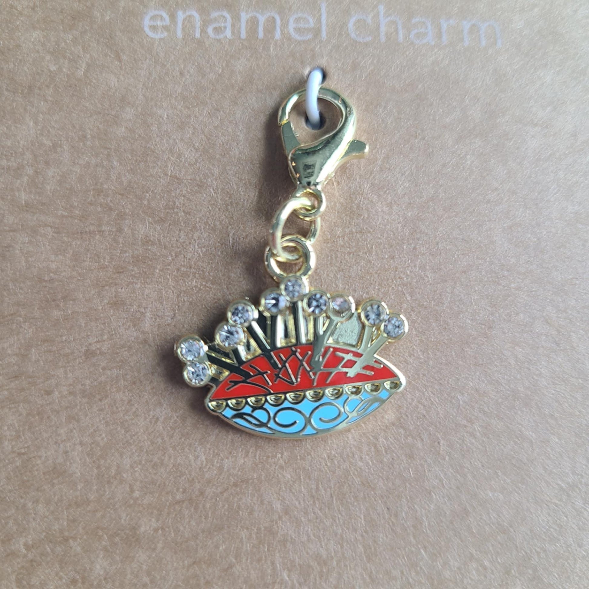 Charm Tomato Pincushion enamel charm Zipper Pulls by Moda jewelry made by me