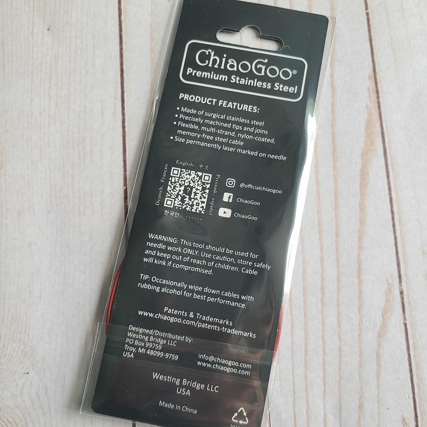ChiaoGoo Red Lace Stainless Circular Knitting Needles 32" Size 1/2.25mm