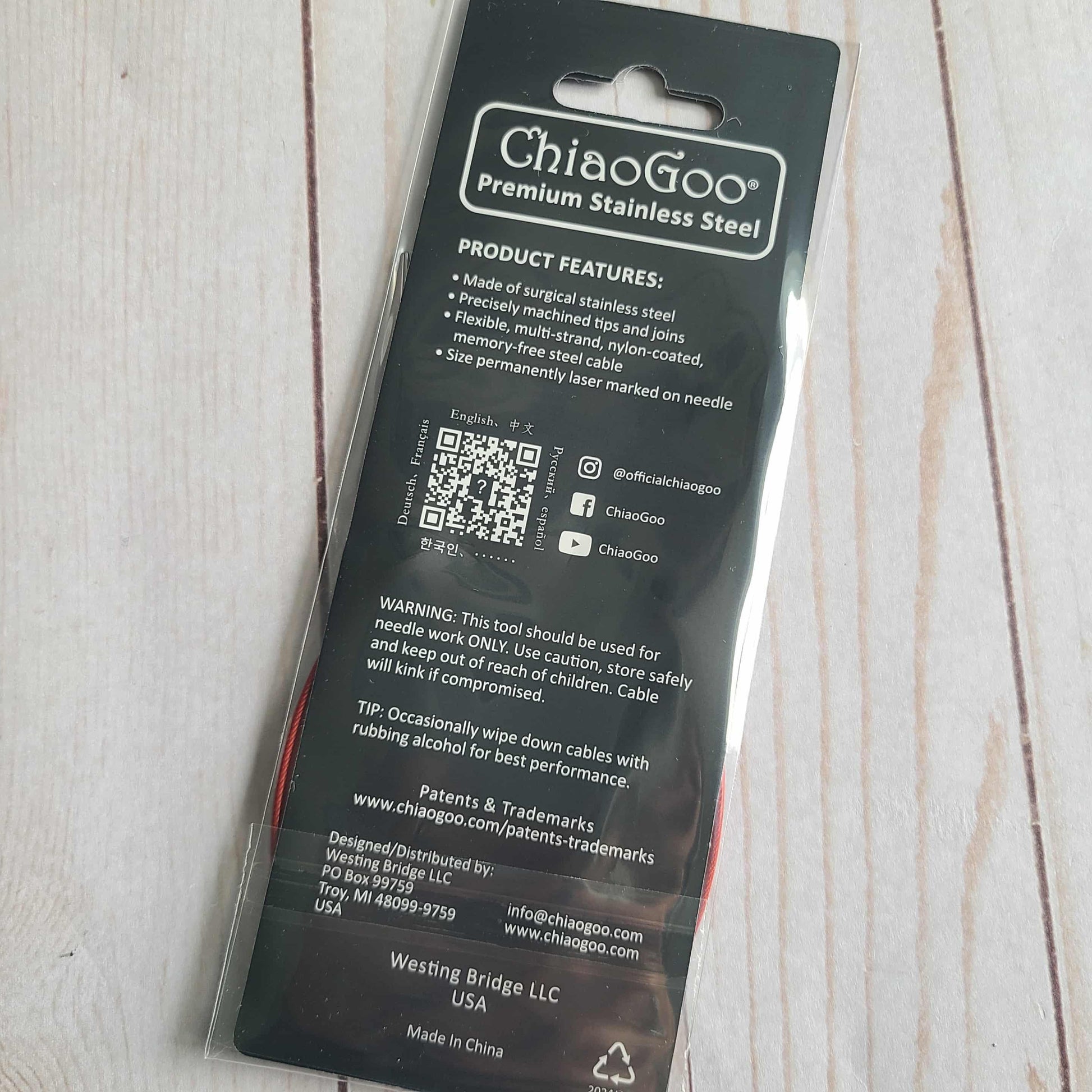 ChiaoGoo Red Lace Stainless Circular Knitting Needles 32" Size 1/2.25mm