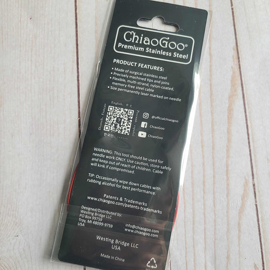 ChiaoGoo Red Lace Stainless Circular Knitting Needles 32" Size 1/2.25mm
