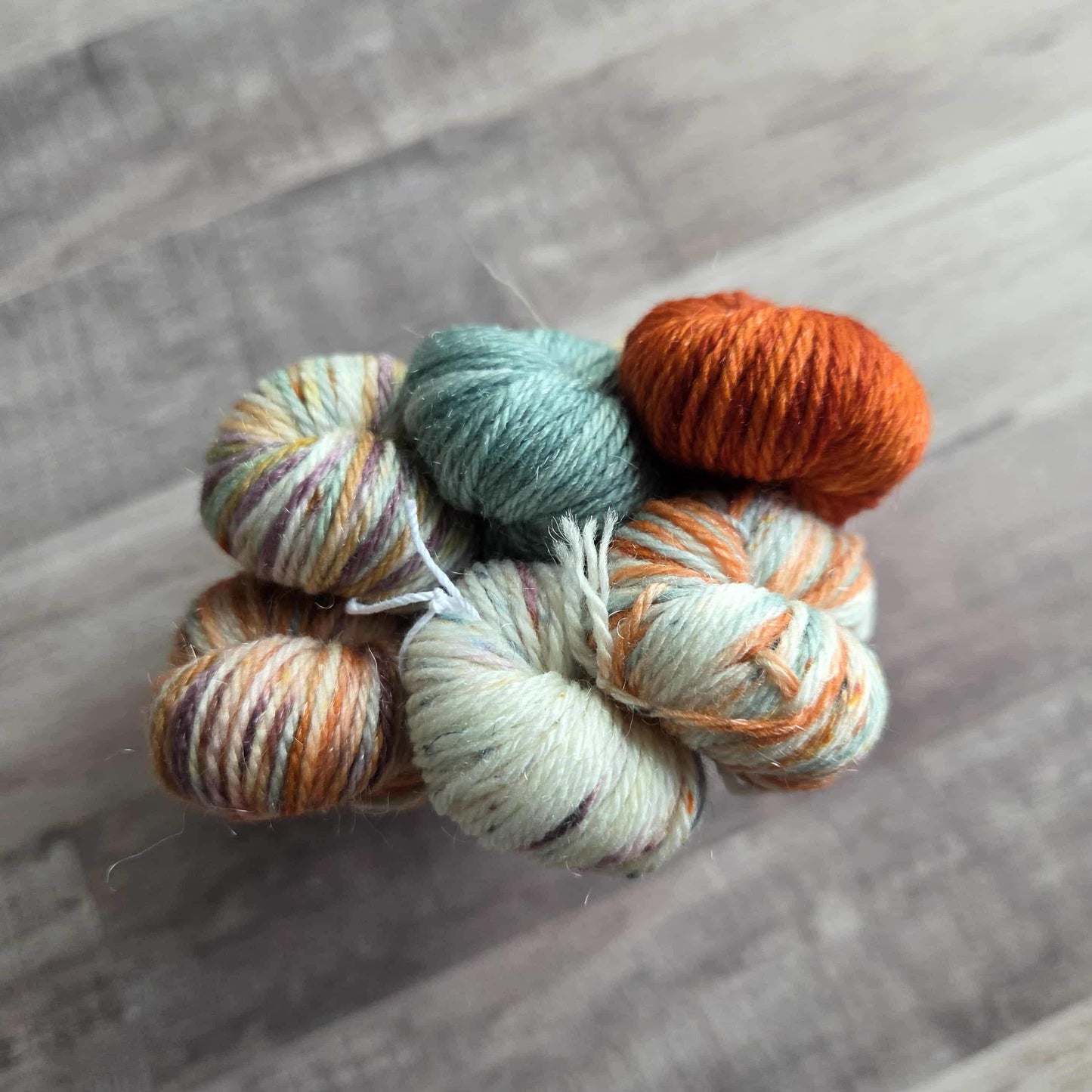 Harvest & Bonfires– Minis Fingering weight Yarn by Wild Sage Wool