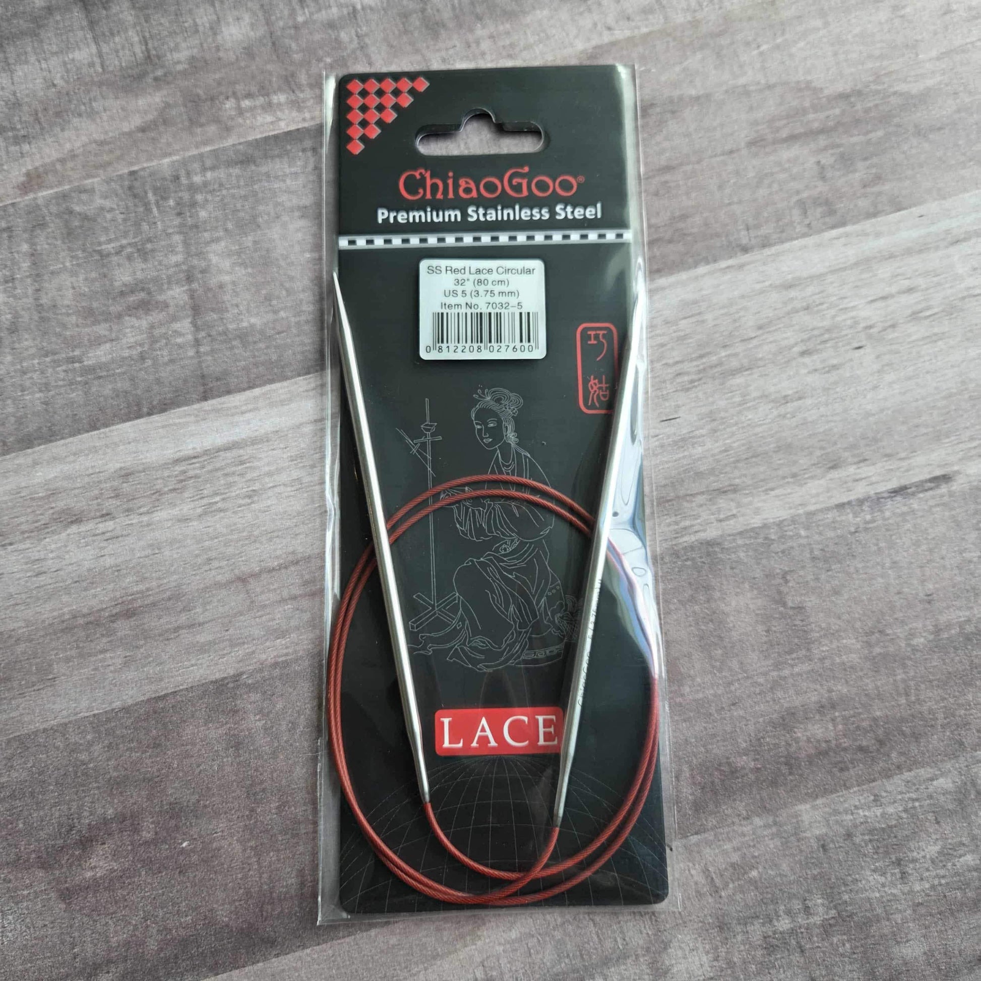 ChiaoGoo Red Lace Stainless Circular Knitting Needles 32" Size 5/3.75mm