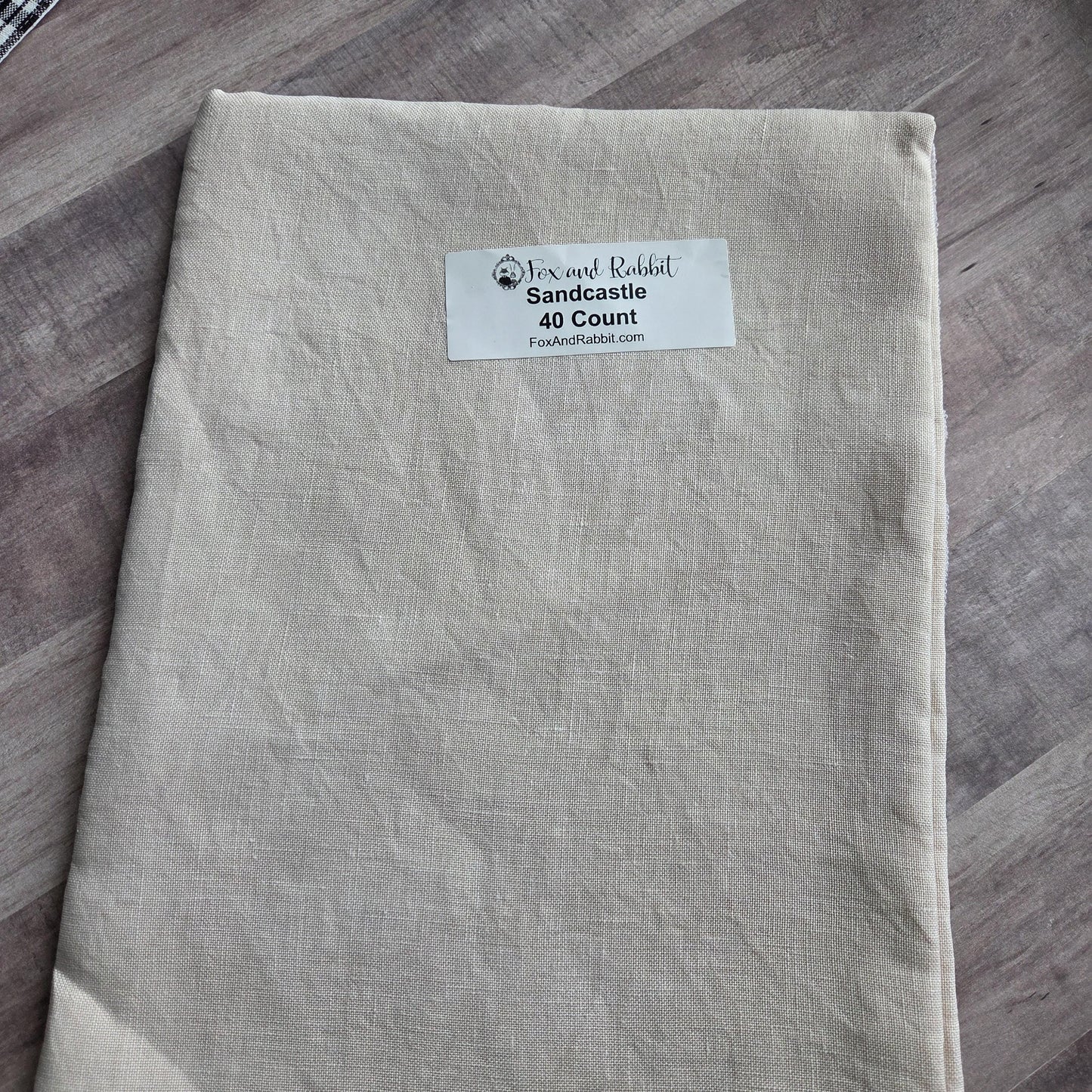 Fox and Rabbit Hand Dyed linen Sandcastle 40 count linen Fat Quarter