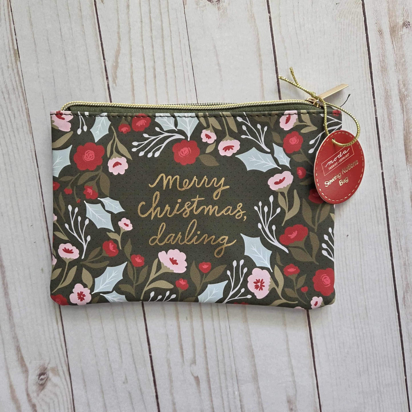 Glam Bag Merry Christmas Darling sewing notions Designed by Lella Boutique for Moda