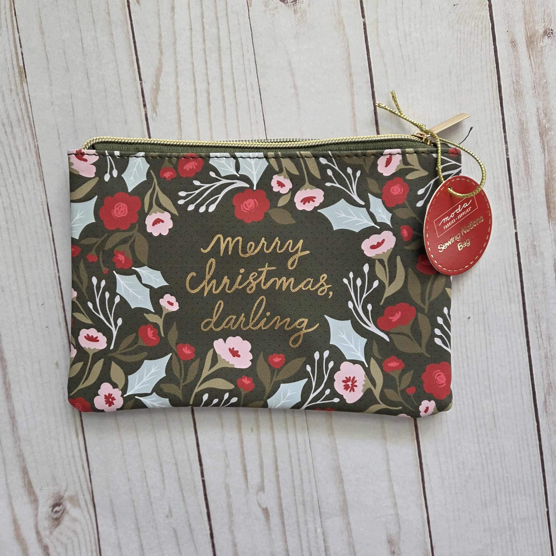 Glam Bag Merry Christmas Darling sewing notions Designed by Lella Boutique for Moda