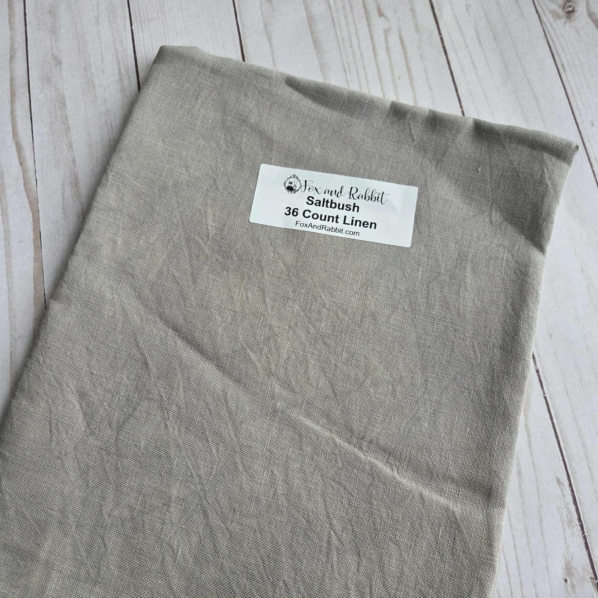 Fox and Rabbit Hand Dyed linen Saltbush 36 count linen Fat Quarter